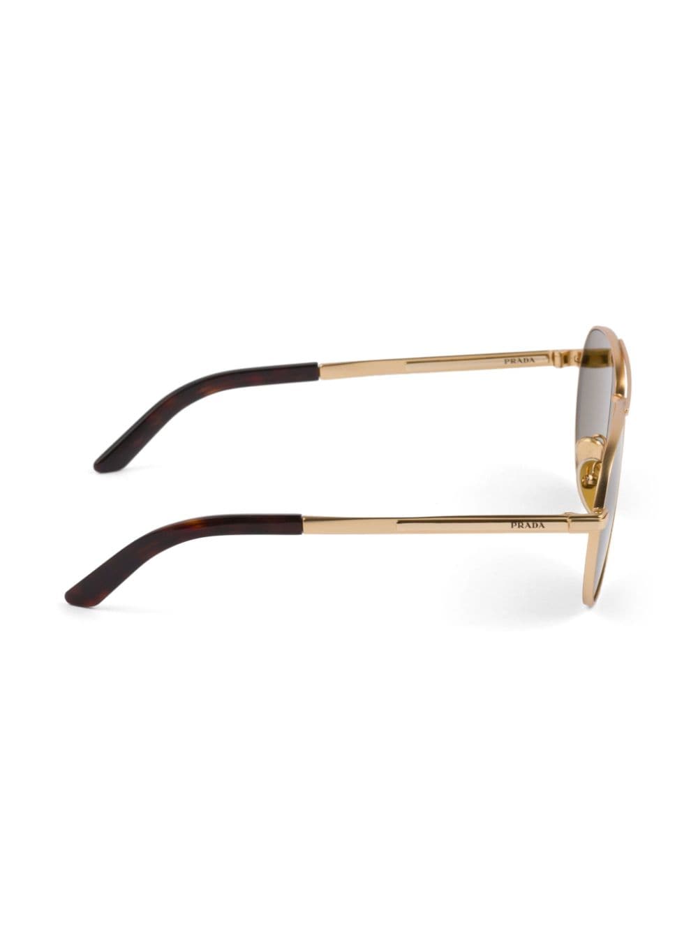 Shop Prada Logo-plaque Pilot-frame Sunglasses In Gold