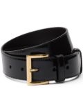 Prada triangle-logo patent-leather belt - Black