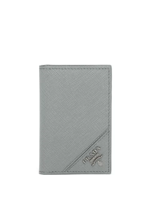 Prada logo-plaque Saffiano leather cardholder
