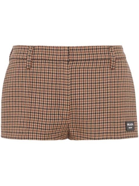 Prada houndstooth-pattern mini shorts