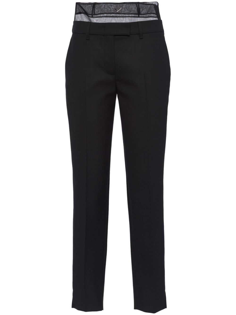 Prada Layered Tailored Trousers In Black