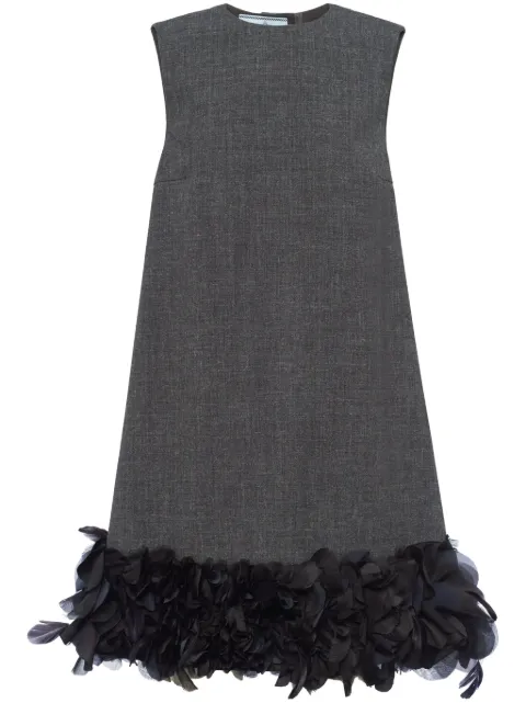 Prada feather-detail mini dress