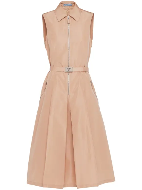 Robe mi-longue à taille ceinturée - Prada - Modalova