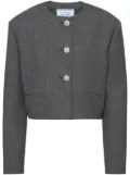 Prada crystal-buttons cropped jacket - Grey