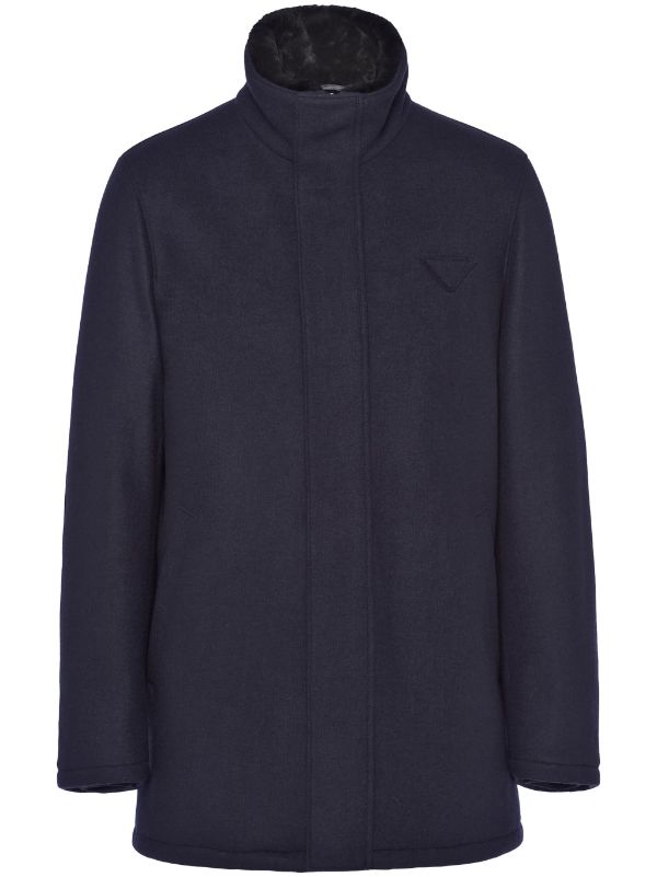 Prada triangle-logo wool-blend Jacket - Farfetch