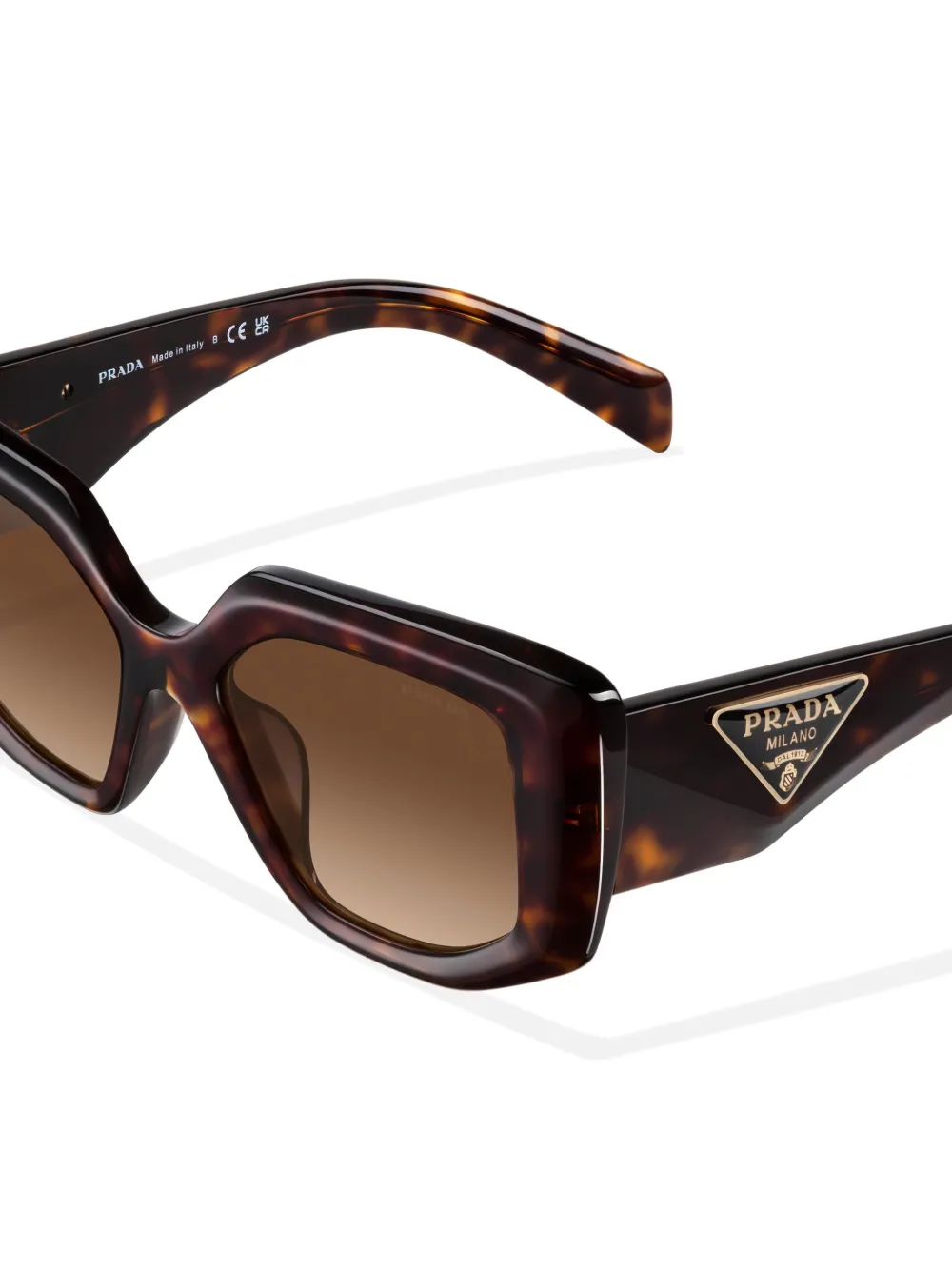 Prada Eyewear Zonnebril met oversized montuur Bruin