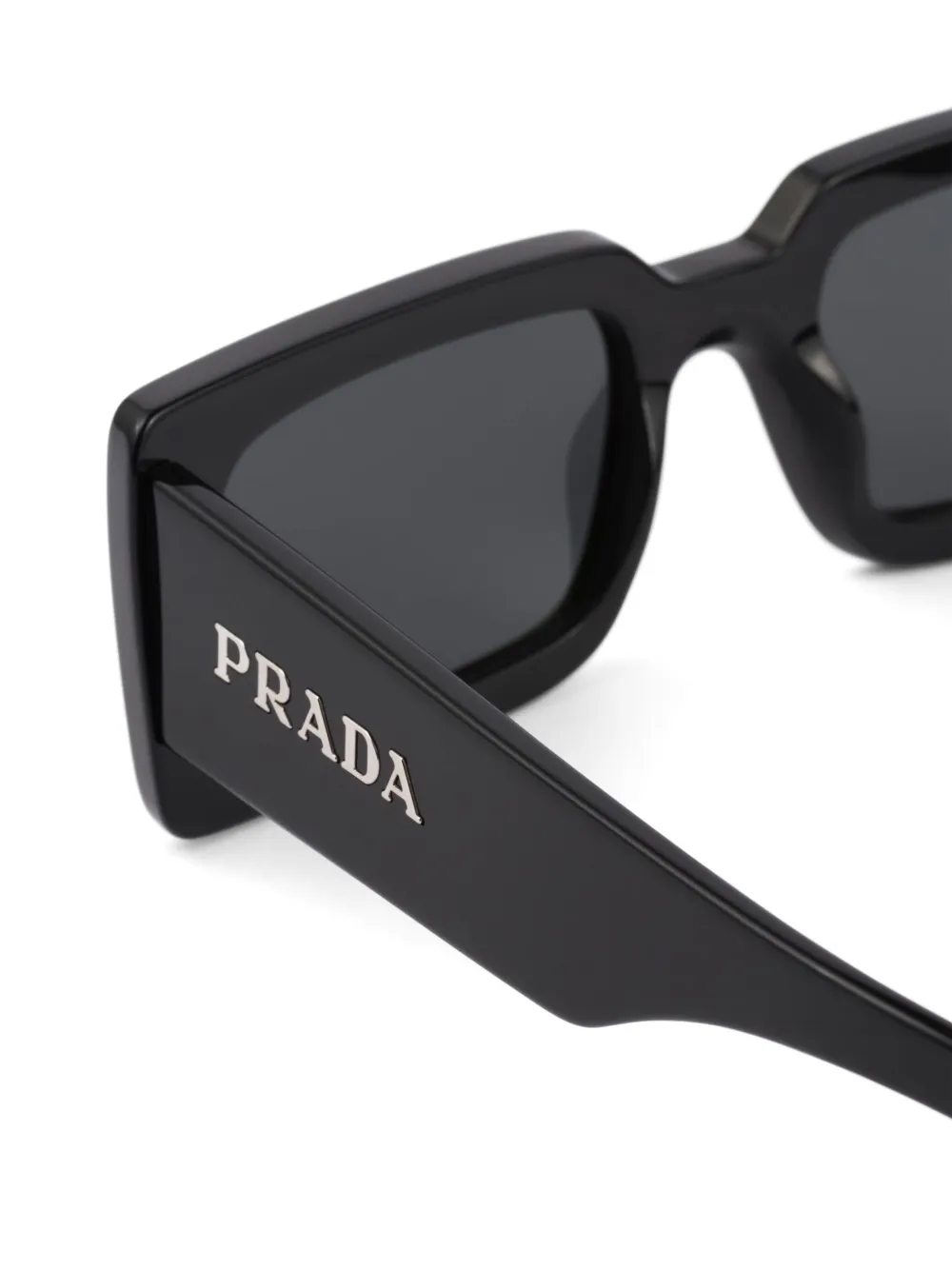Prada Rectangle-frame Tinted Sunglasses In Black