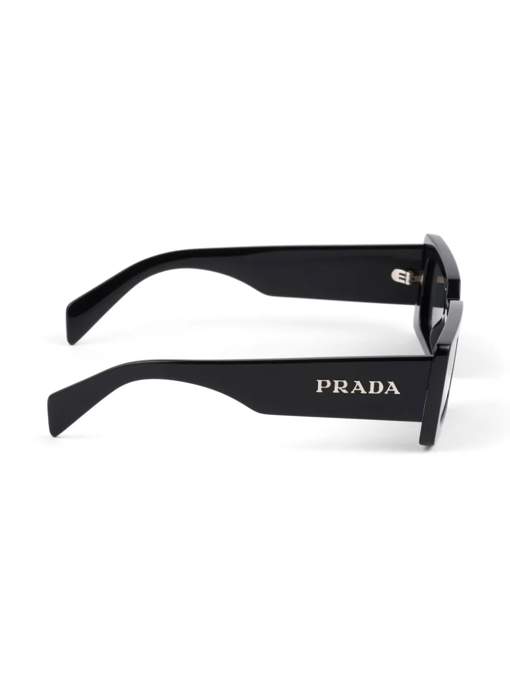 Prada Rectangle-frame Tinted Sunglasses In Black