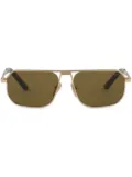 Prada Eyewear logo-plaque pilot-frame sunglasses - Gold