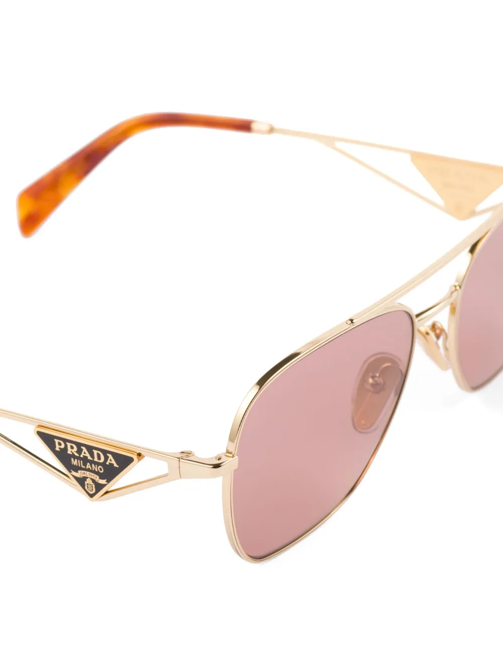 Prada Eyewear Zonnebril met piloten montuur Roze