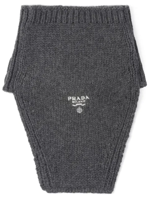 Prada logo-embroidered cashmere dickey