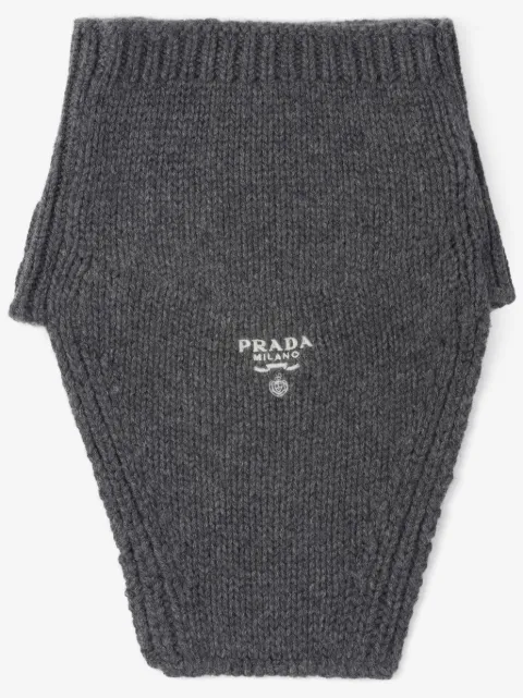 Prada plastron en cachemire à logo brodé