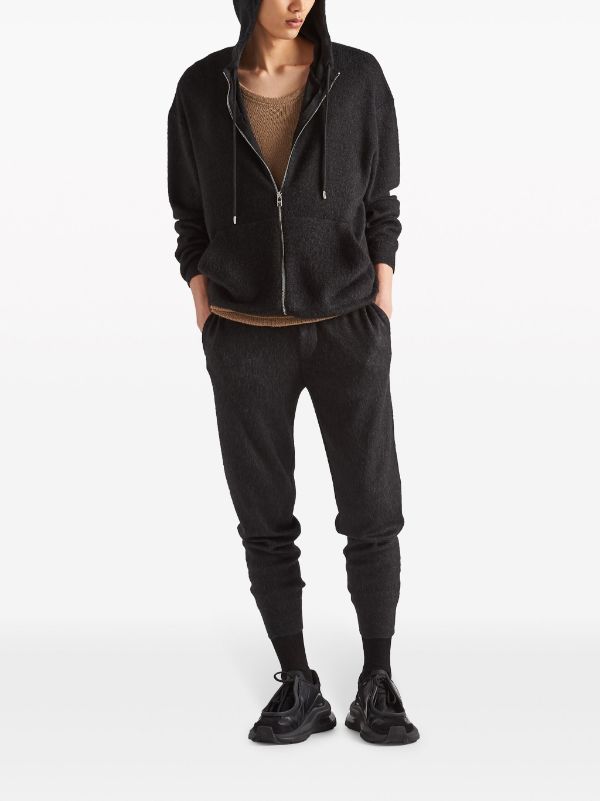 Zip front outlet cashmere hoodie