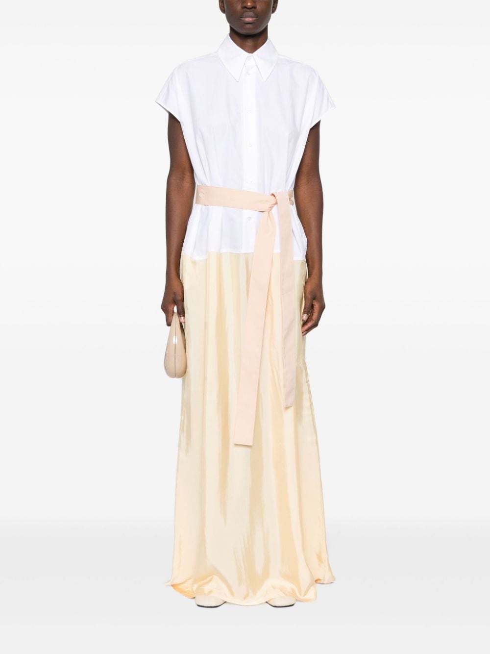 Shop Fabiana Filippi Colourblock Maxi Dress In White