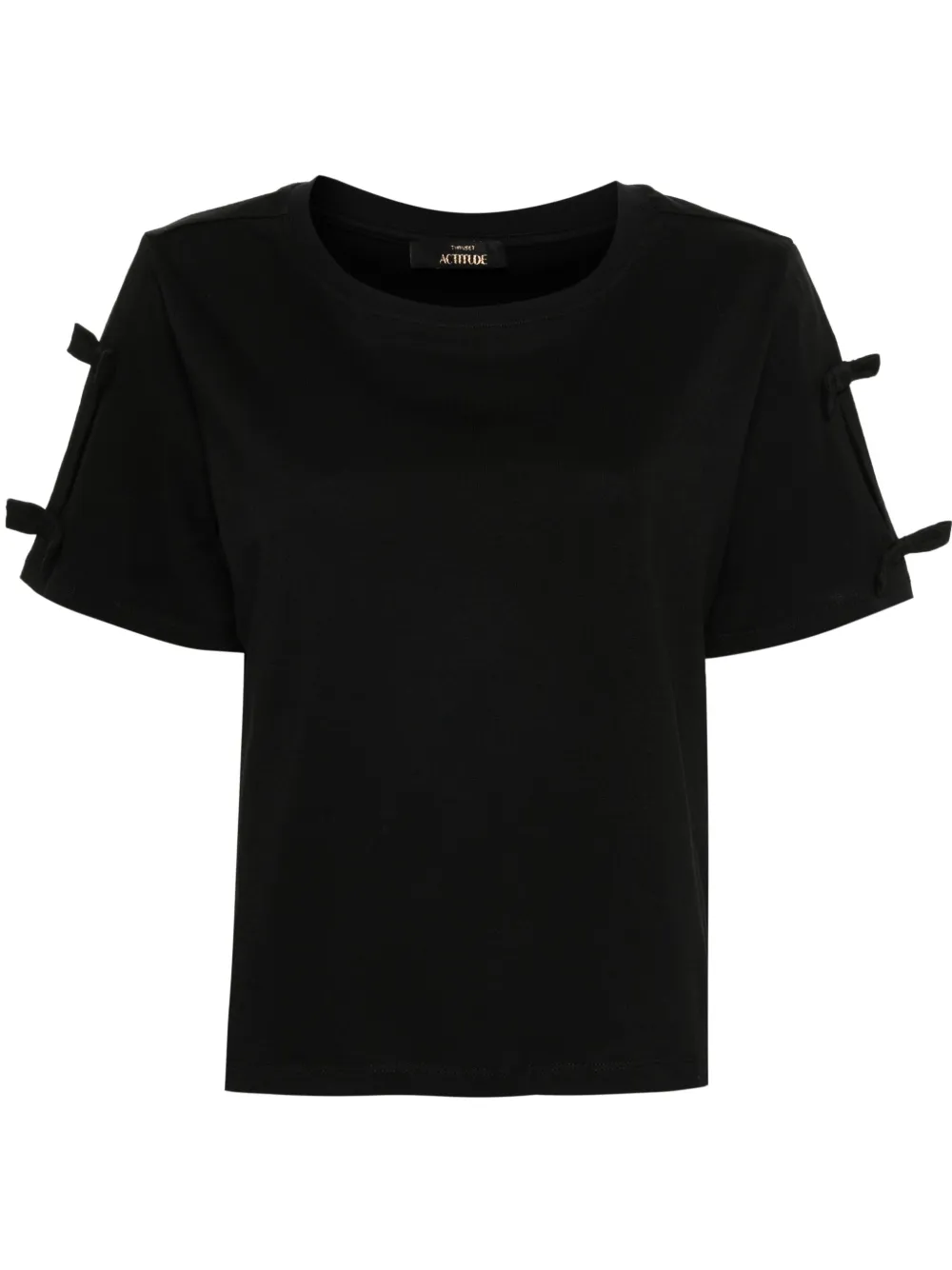 TWINSET Actitude bow-detail T-shirt – Black