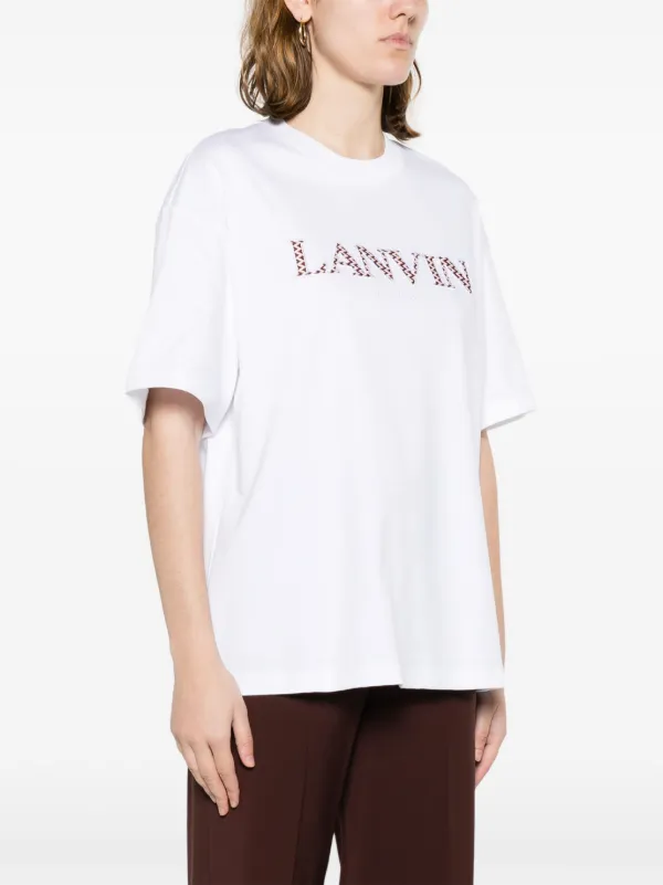 Lanvin logo-patches Cotton T-shirt | White | FARFETCH