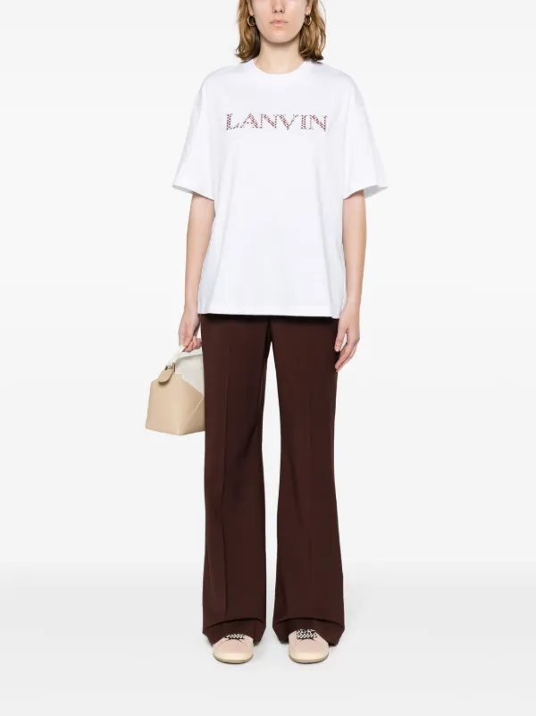 Lanvin logo-patches Cotton T-shirt | White | FARFETCH