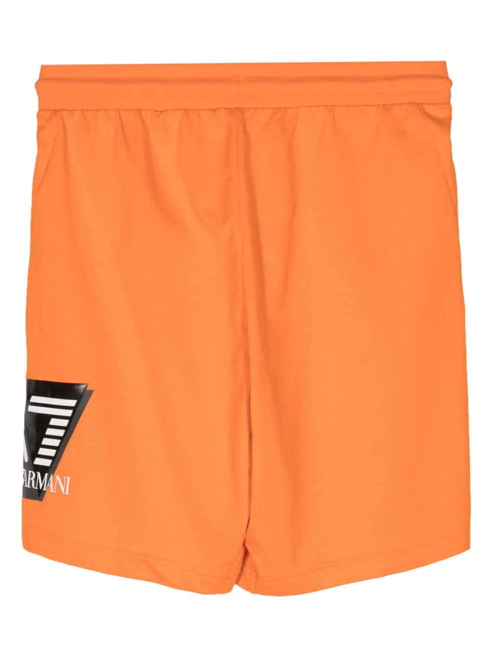 Shop Ea7 Logo-print Cotton Track Shorts In Orange