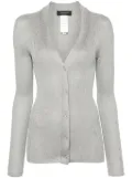 Fabiana Filippi metallic-threading ribbed-knit cardigan - Grey