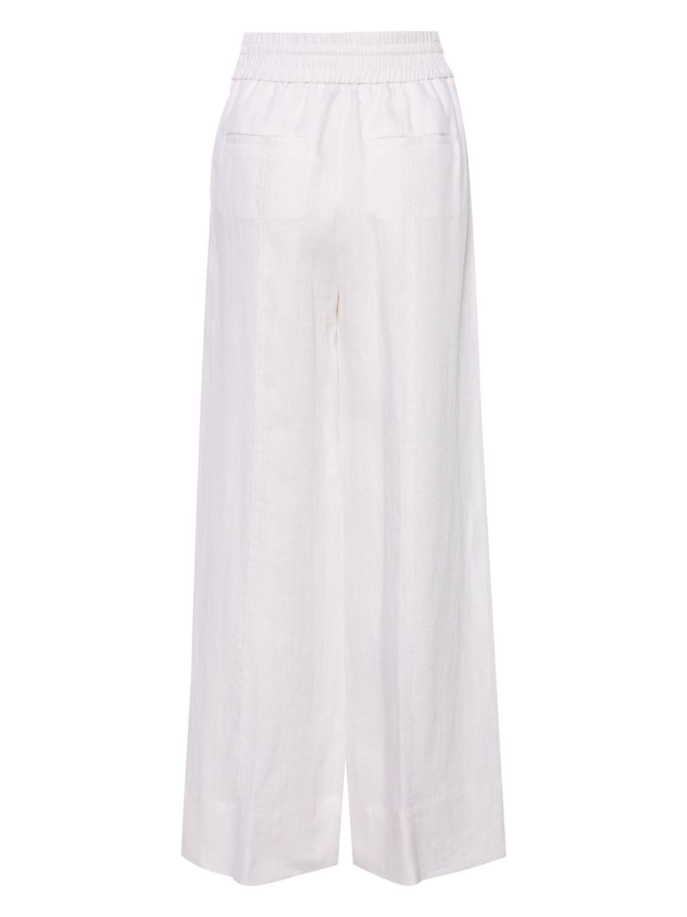 Peserico high-waist wide-leg linen trousers - Beige