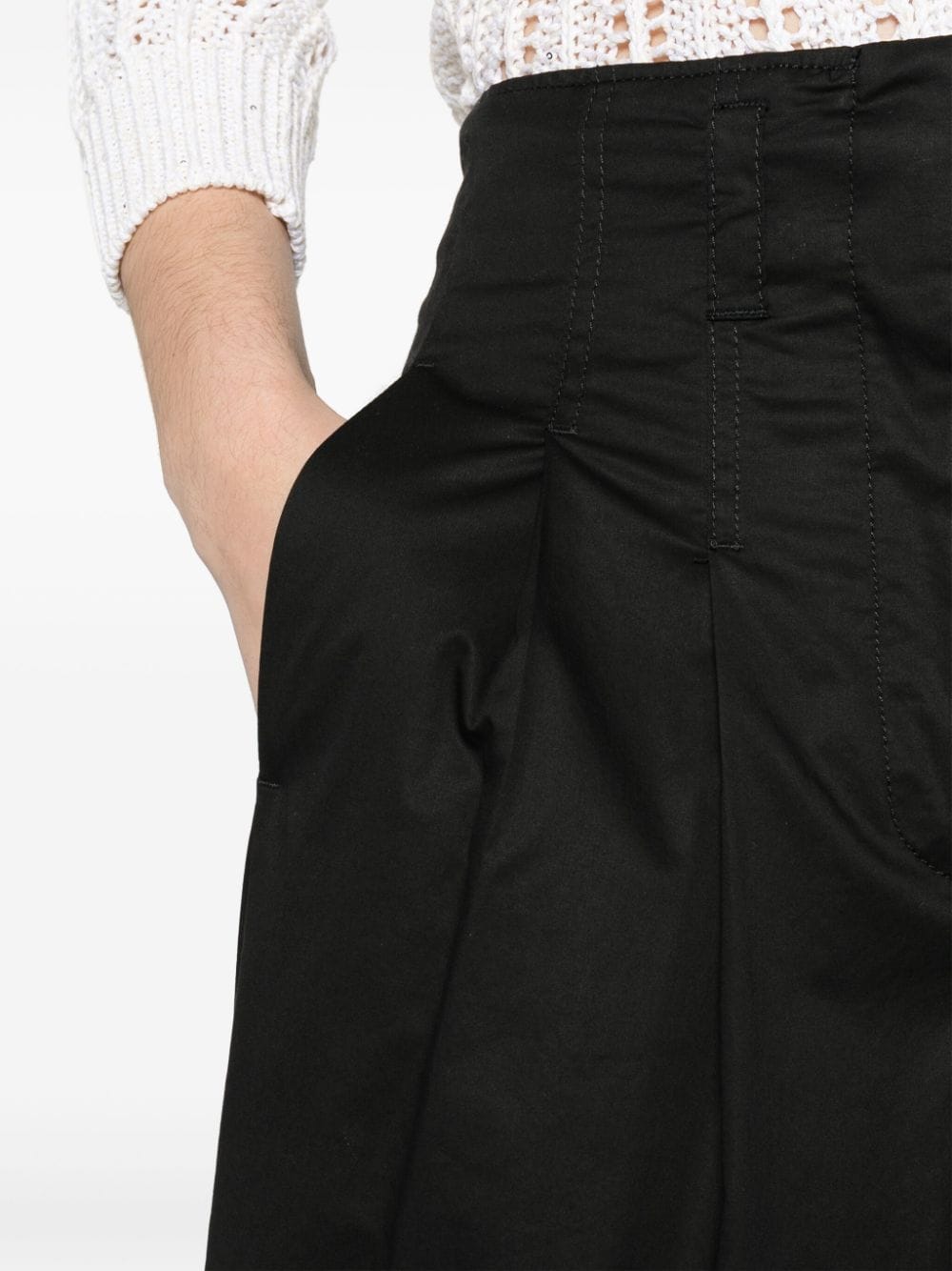 Shop Peserico High-waist Wide-leg Trousers In Black