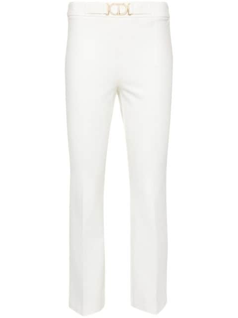 TWINSET logo-plaque ribbed trousers