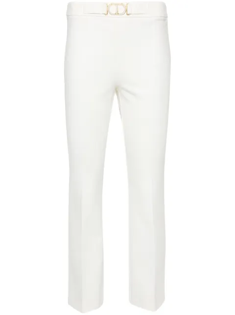 TWINSET logo-plaque ribbed trousers