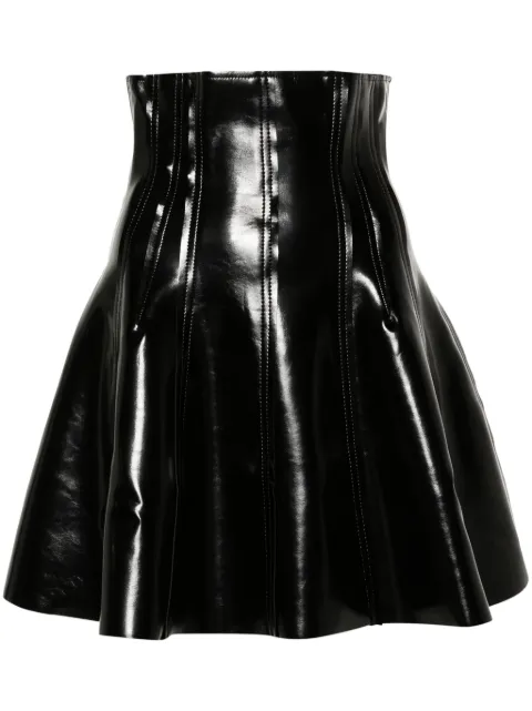 Norma Kamali Grace patent miniskirt