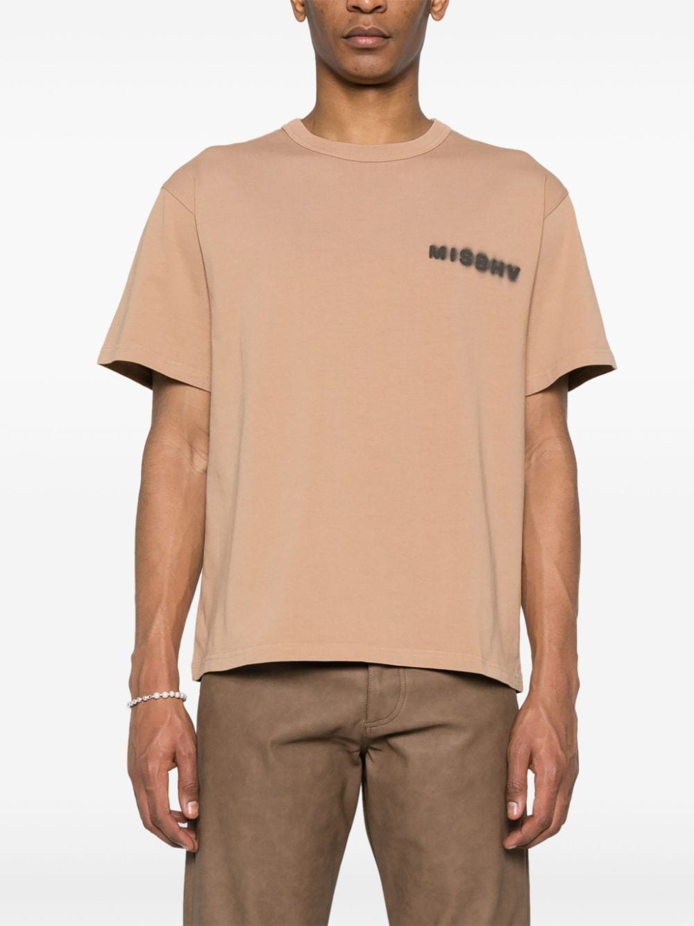 Shop Misbhv Logo-print Cotton T-shirt In Brown