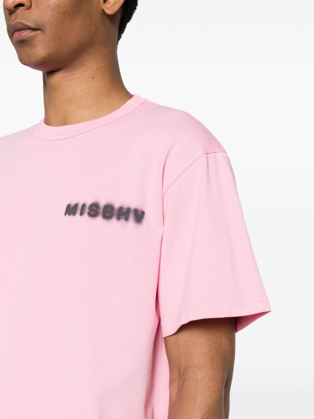 Shop Misbhv Logo-print Cotton T-shirt In Pink