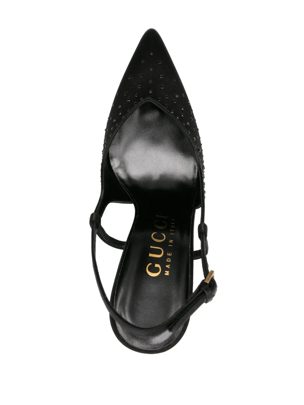 Gucci rhinestoneembellished Satin Pumps Farfetch