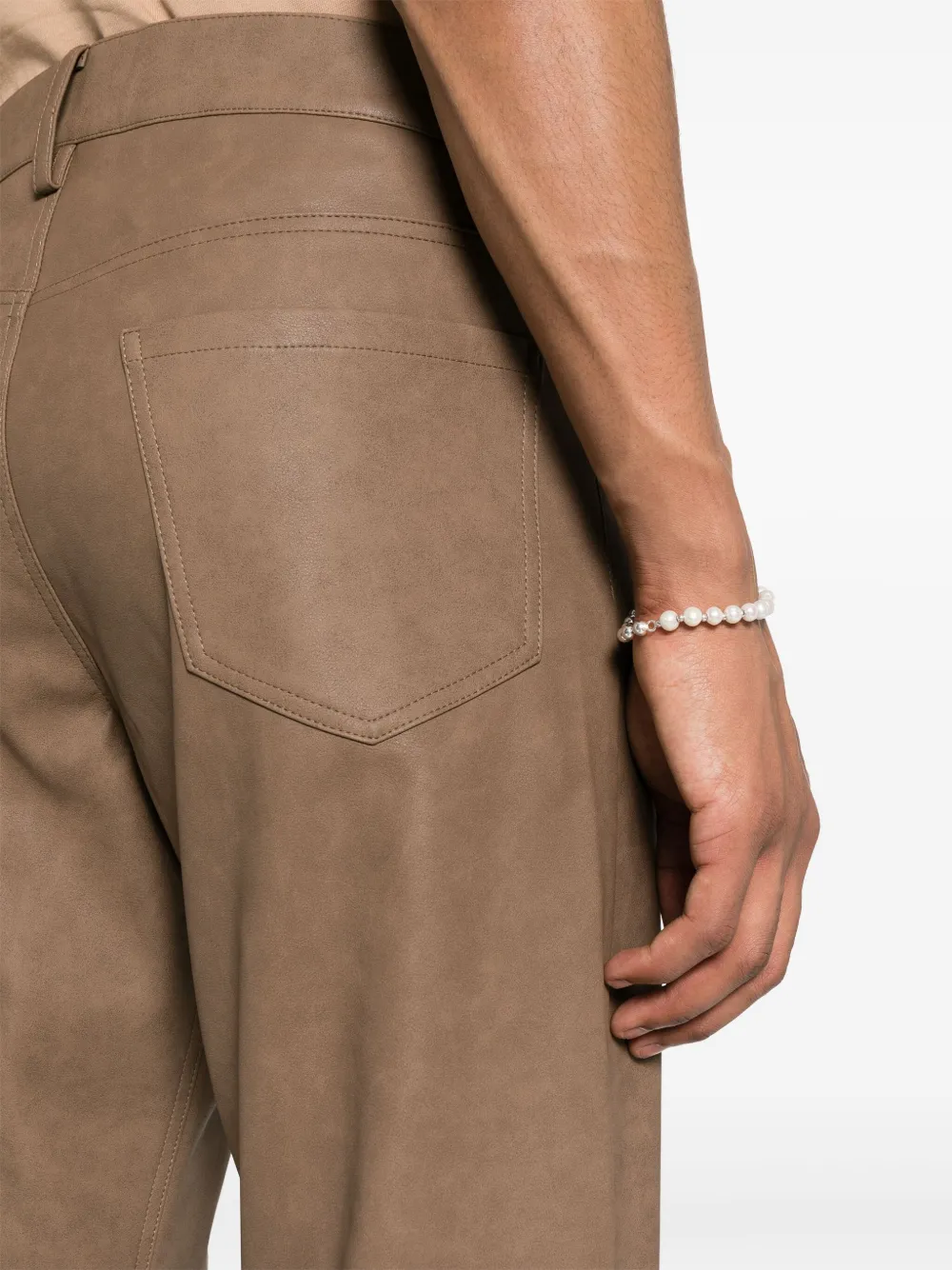 MISBHV Broek van imitatieleer Bruin