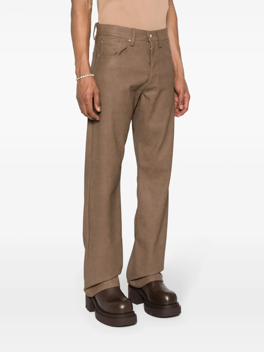 MISBHV Broek van imitatieleer Bruin