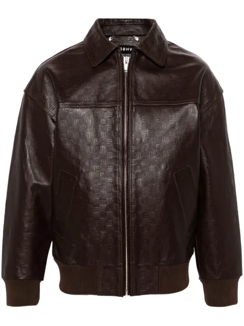 Veste en cuir à logo embossé - MISBHV - Modalova