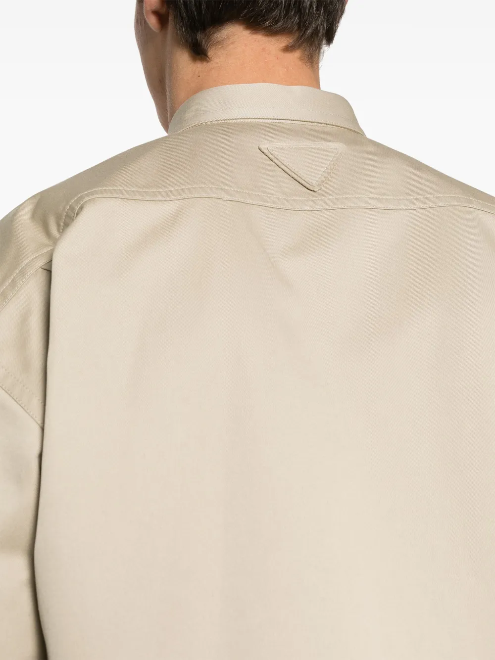 Shop Prada Twill-weave Cotton Shirt In Neutrals