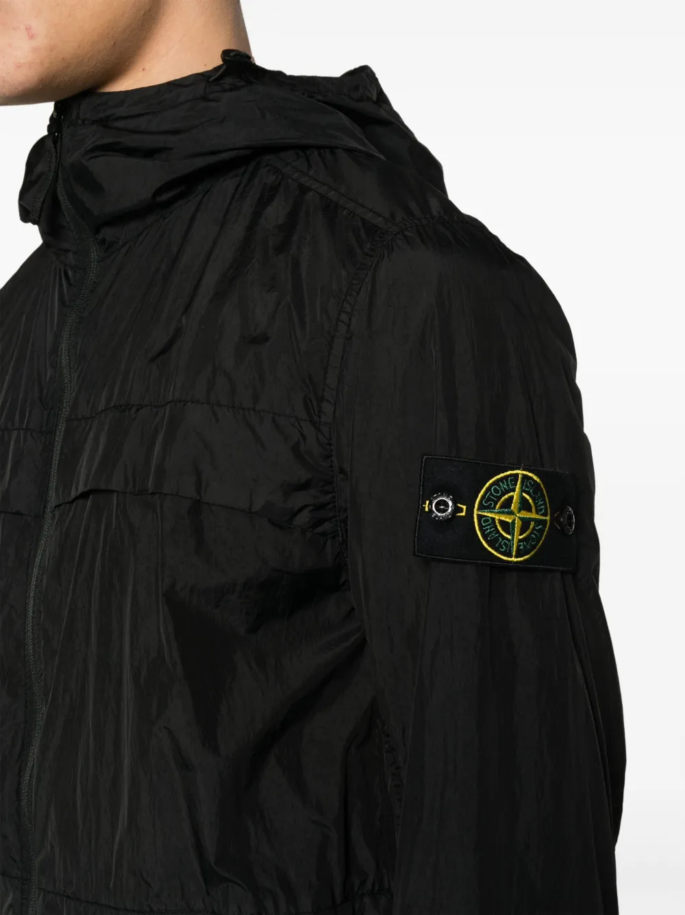 Shop Stone Island Compass-badge Lightweight Jacket In Black