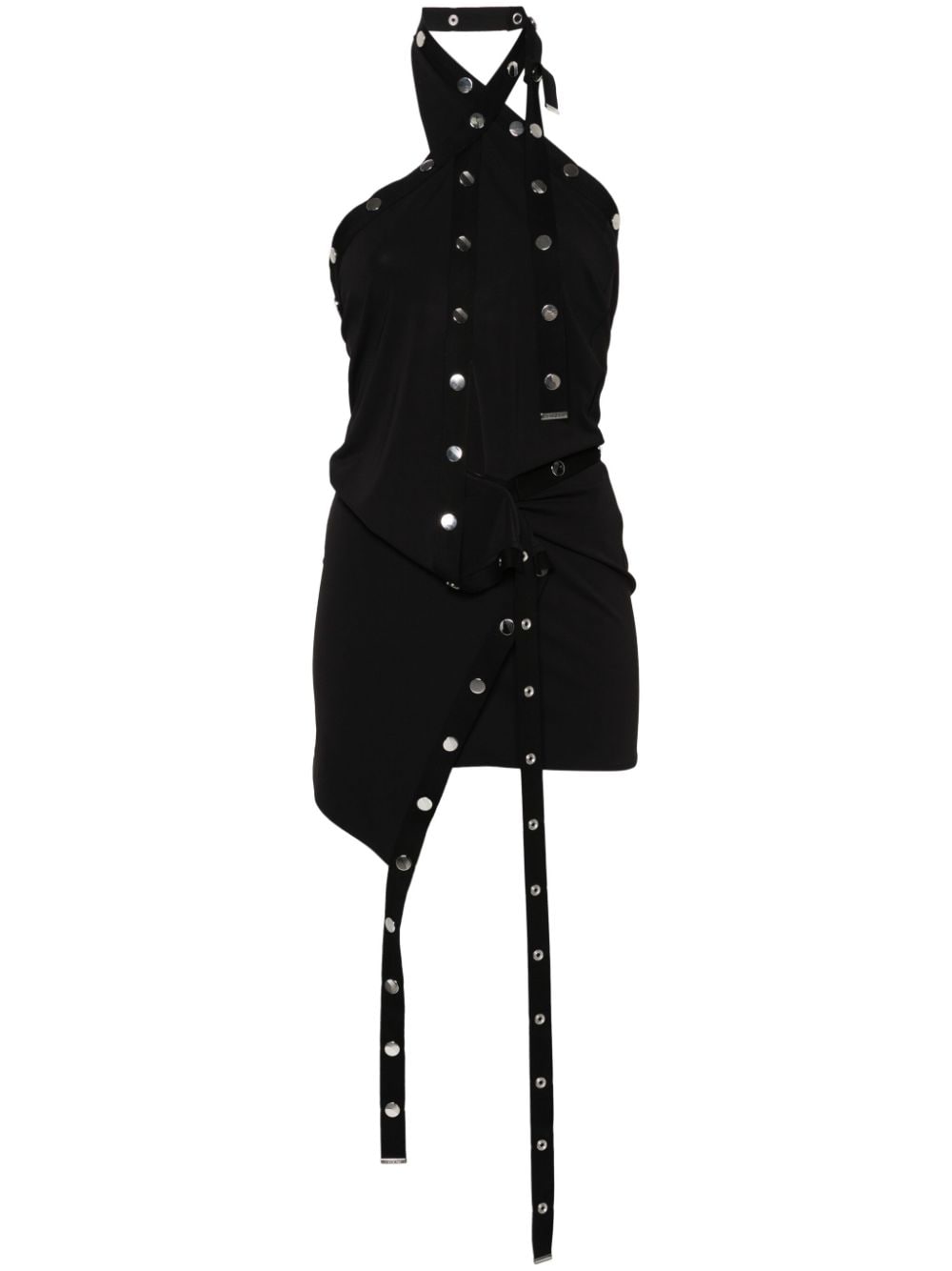 Attico Studded Mini Dress In Black