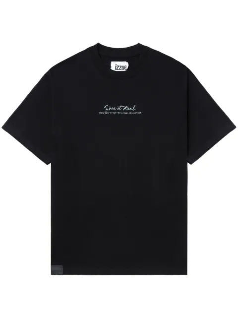 izzue slogan-print cotton T-shirt