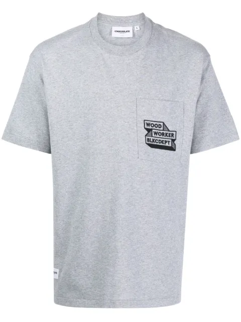 CHOCOOLATE slogan-embroidered cotton T-shirt