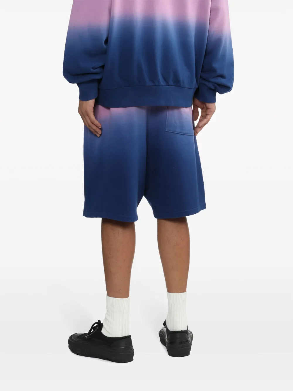 Shop Izzue Gradient-effect Cotton Track Shorts In Blau