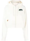 CHOCOOLATE logo-appliqué cropped hooded jacket - White