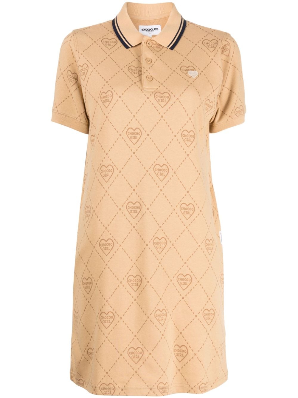Chocoolate Logo-print Polo Dress In Brown