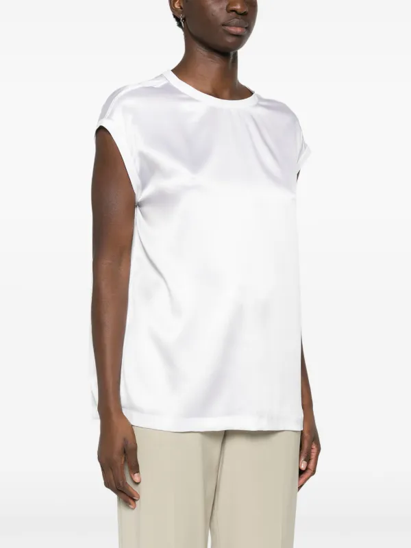 Brunello Cucinelli サテン トップ | ホワイト | FARFETCH JP