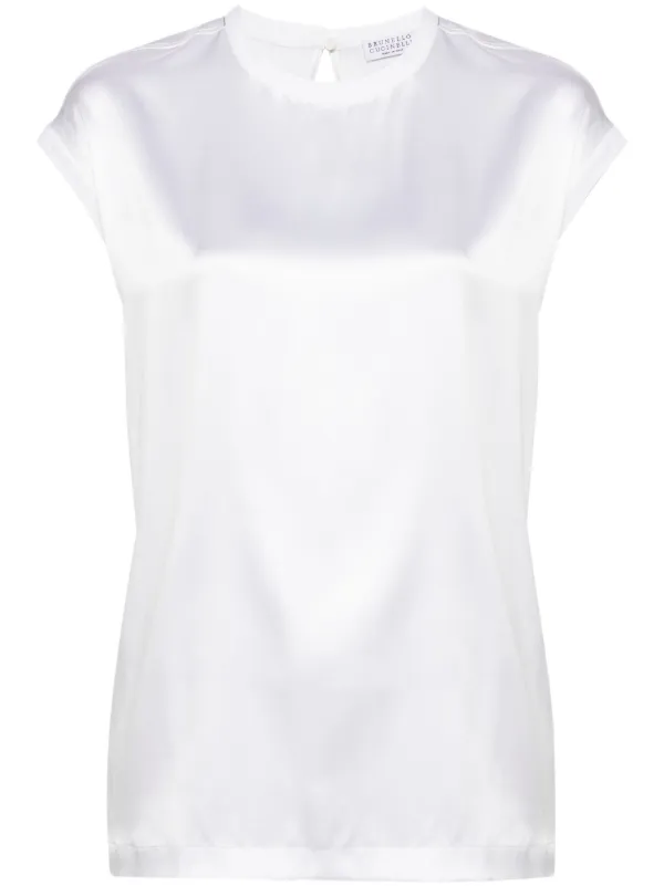 Brunello Cucinelli サテン トップ | ホワイト | FARFETCH JP