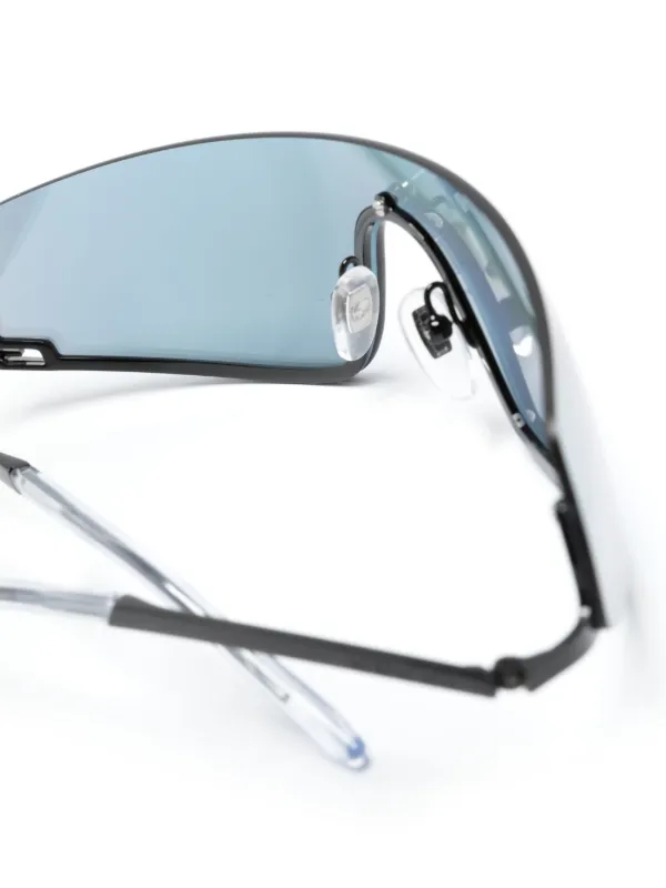 Gucci Eyewear Square-G-motif shield-frame Sunglasses | Black