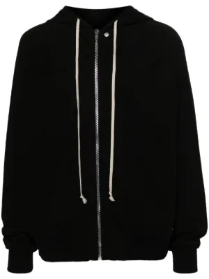 RICK OWENS  Retractable hood cropped twill windbreaker jacket