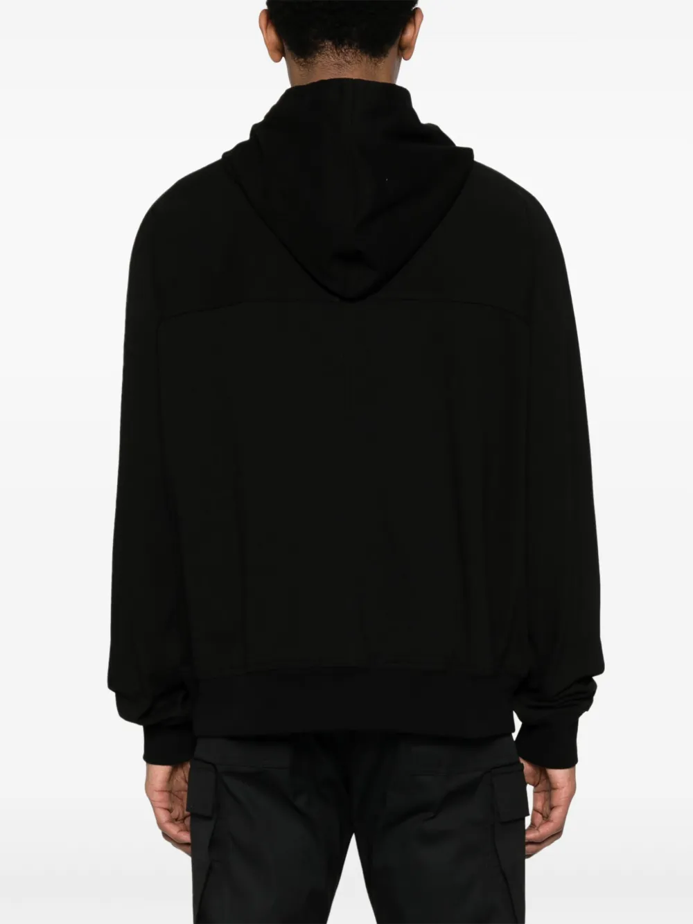 Shop Rick Owens Zip-up Organic-cotton Hoodie In Black