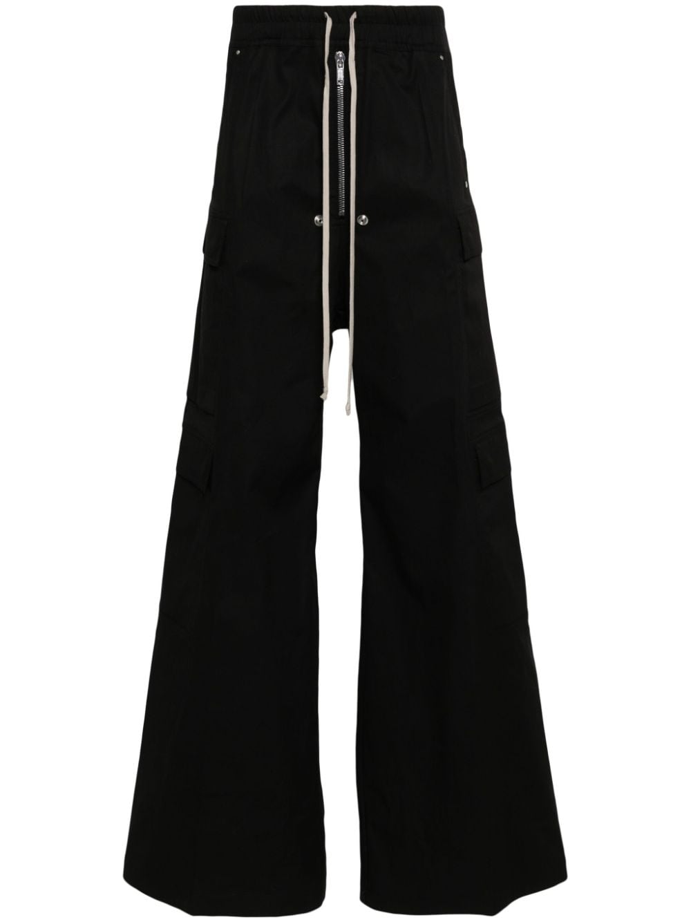 Shop Rick Owens Cargobelas Low-waist Wide-leg Trousers In Black