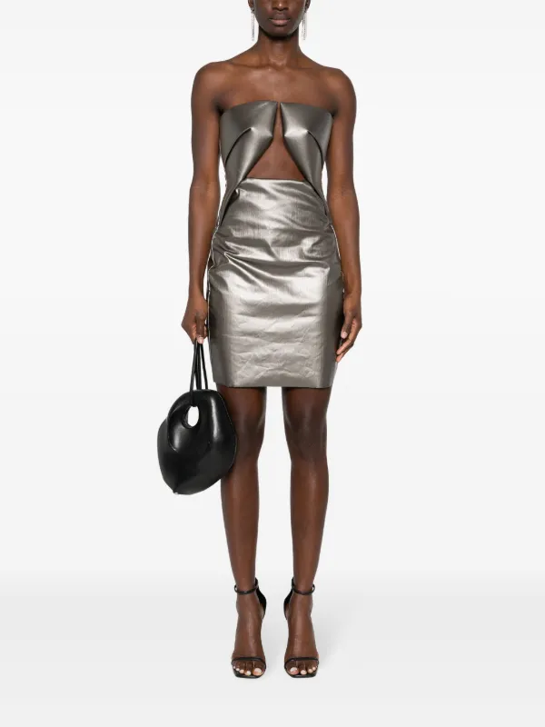 Rick Owens Prong Strapless Minidress | Grey | FARFETCH