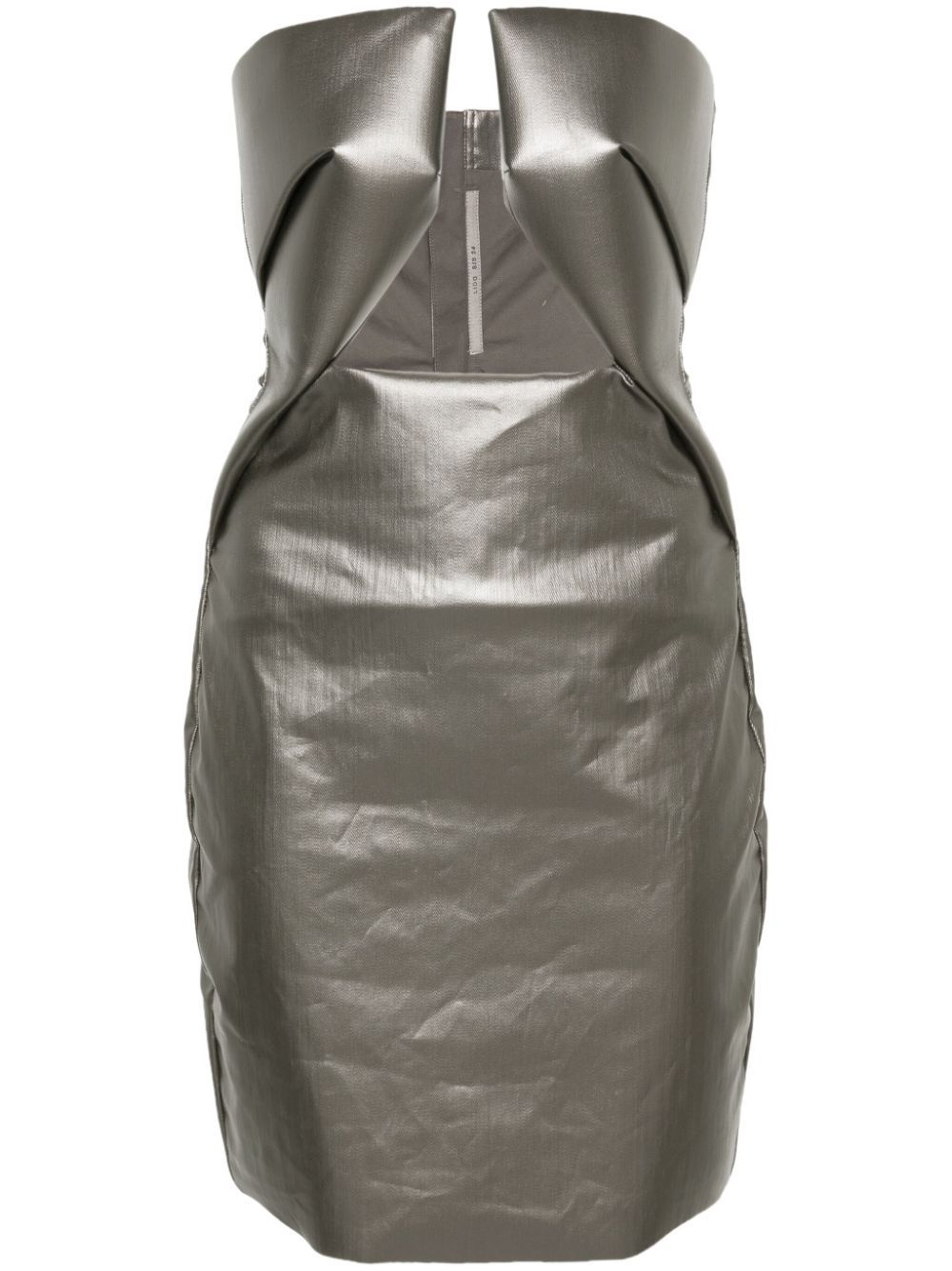 Shop Rick Owens Prong Strapless Minidress In Grey
